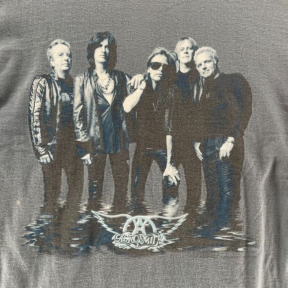 Vintage Aerosmith Shirt Mens Medium Blue Just Push Play Tour 2001 Y2K Cotton - Picture 2 of 13